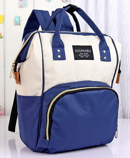 Backpack Style Diaper Bag - Blue White