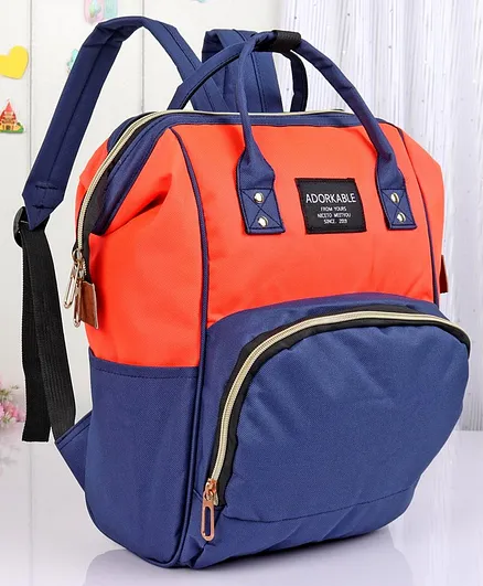 Backpack Style Diaper Bag - Blue Orange