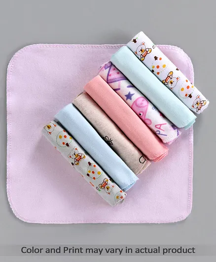 Zoe 100% Cotton Wash Cloth Pack of 8 - Multicolor (Print May Vary)