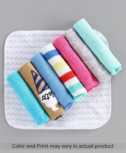 Zoe Cotton Terry Wash Cloth Pack of 8 - Multicolor
