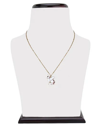Arendelle Shimmer Charm Unicorn Pendent - White & Pink