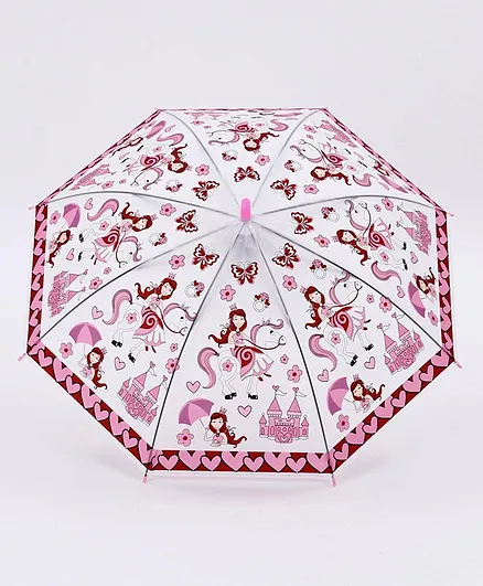 Umbrella Princess Print - White Pink