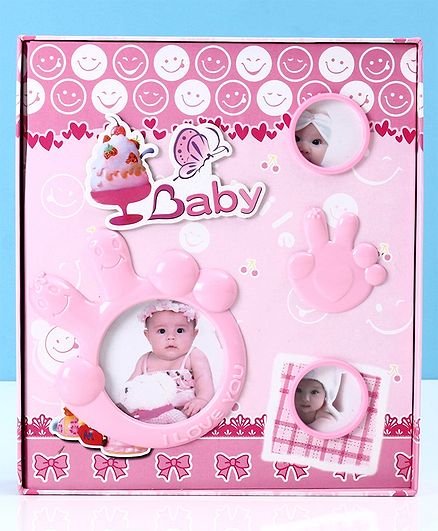 Ice Cream Print Baby Photo Album - Pink