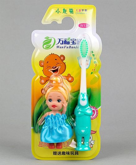 Baby Toothbrush with Doll - Blue Green