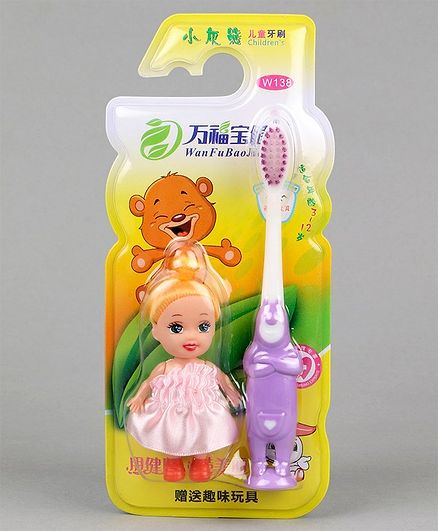 Baby Toothbrush with Doll - Pink Purple