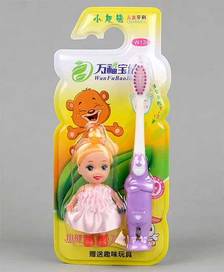 Baby Toothbrush with Doll - Pink Purple
