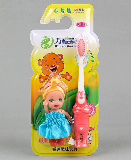 Baby Toothbrush with Doll - Blue Dark Pink
