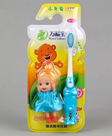 Baby Toothbrush with Doll - Blue
