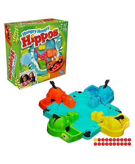 Hasbro Hungry Hungry Hippos Board Game Multicolor - 28 pieces