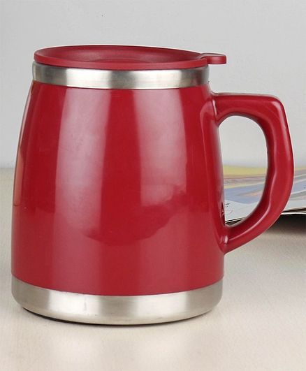 Multipurpose Double Wall Insulated Mug with Lid Maroon - 500 ml