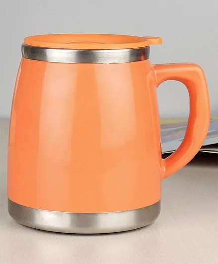 Multipurpose Double Wall Insulated Mug with Lid Orange- 500 ml