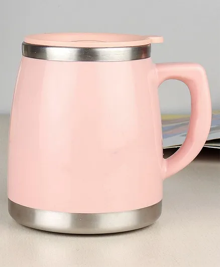 Multipurpose Double Wall Insulated Mug with Lid Pink- 500 ml