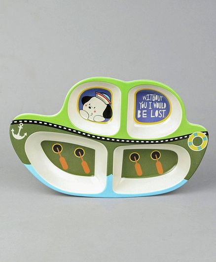 Boat Shaped Section Plate - Green