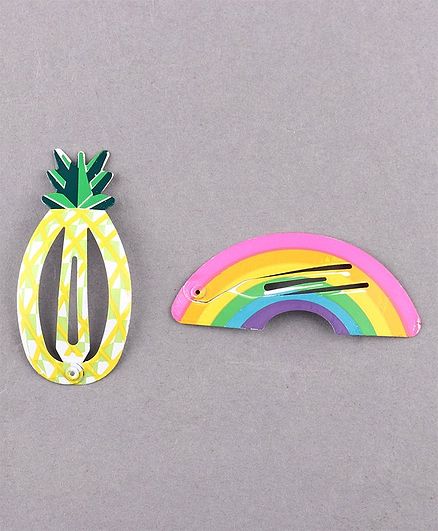 Babyhug Fruit & Rainbow Shaped Snap Clips - Yellow