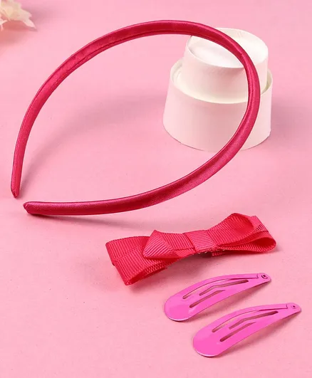 Babyhug Hair Accessories Combo Sets 4 pc - Dark Pink