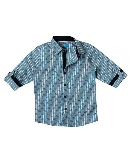Kid Studio Full Sleeves Striped Shirt - Blue