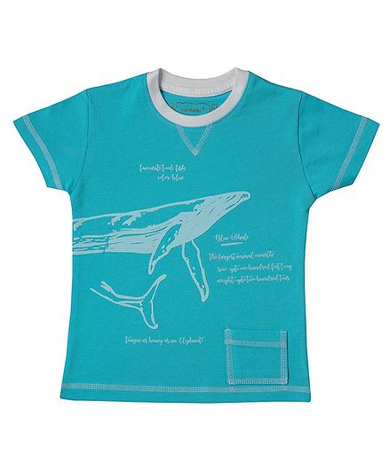 Kid Studio Half Sleeve Shark Print Tee - Blue