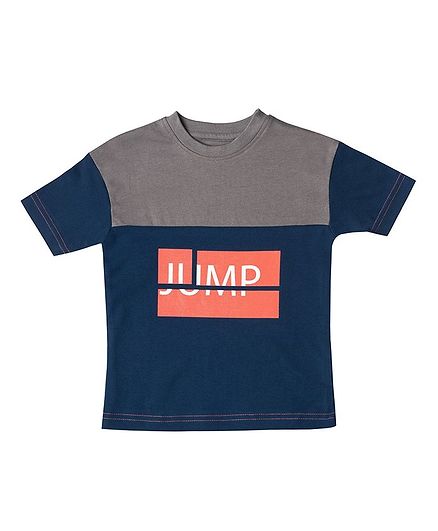Kid Studio Half Sleeves Jump Printed Tee - Blue