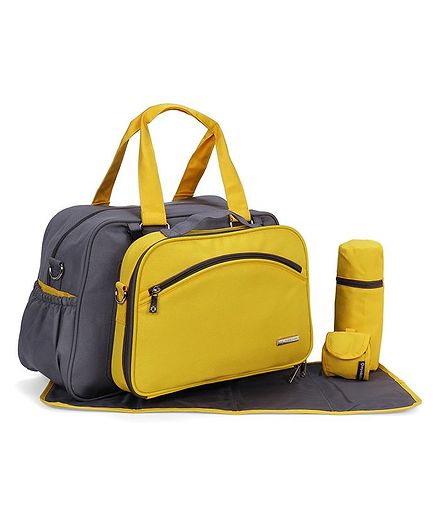 My Milestones Diaper Bag Duo Detach - Yellow And Grey