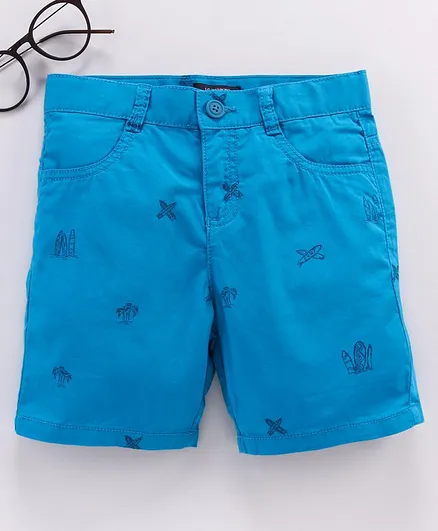 LC Waikiki Palm Tree Print Shorts - Turquoise