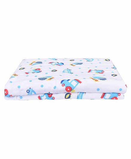 Mom's Home Muslin Towel Vehicle Print - White