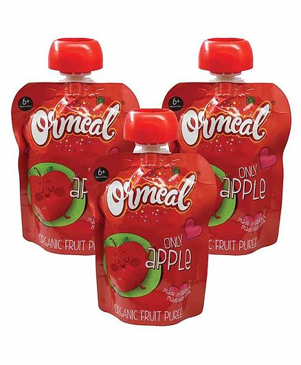 Ormeal only Apple Purée Pack of 3 - 90 gm ( Each Pack)