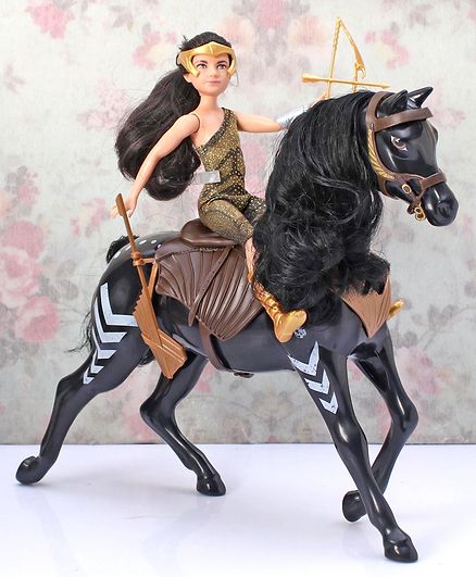 DC Comics Wonder Woman Action Figure with Horse Black - Height 22 cm