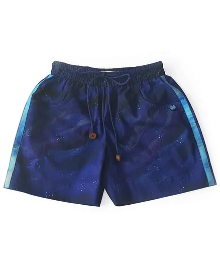 Miko Lolo Galaxy Print Organic Cotton Shorts - Blue