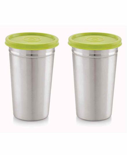 Magnus Stainless Steel Tumbler with Lid Silver Pack of 2 - 350 ml Each