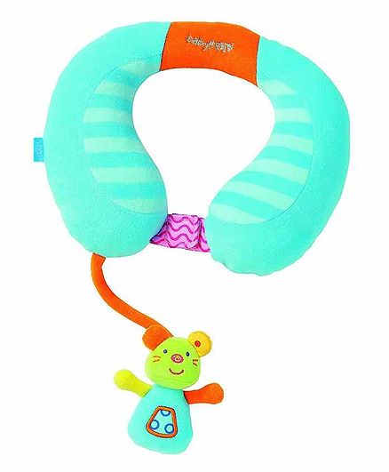 Babyfehn Neck Support with Sot Toy Attached - Blue