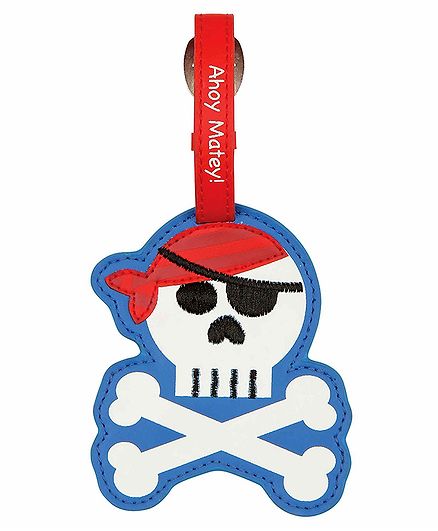 Stephen Joseph Luggage Tag Pirate Design - White Red