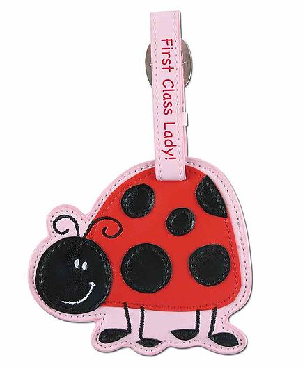 Stephen Joseph Luggage Tag Ladybug Design - Red Black