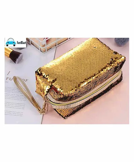 FunBlast Sequin Pouch - Golden
