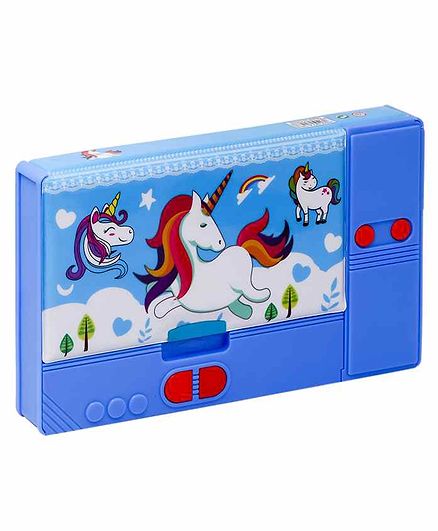 Fiddlerz Pencil Box Unicorn Print - Blue