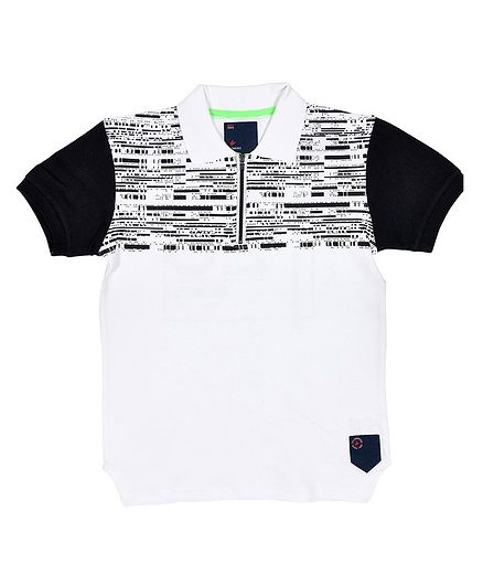 Li'l Tomatoes Half Sleeves Printed Half Sleeves Tee - White