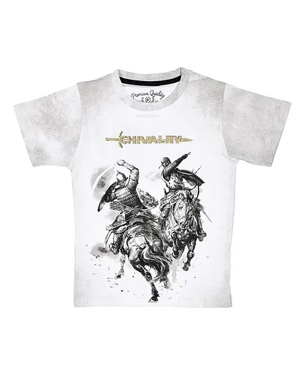 Li'l tomatoes Half Sleeves Printed T-Shirt - White