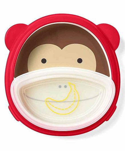 Skip Hop Monkey Design 3 Piece Feeding Set - Red