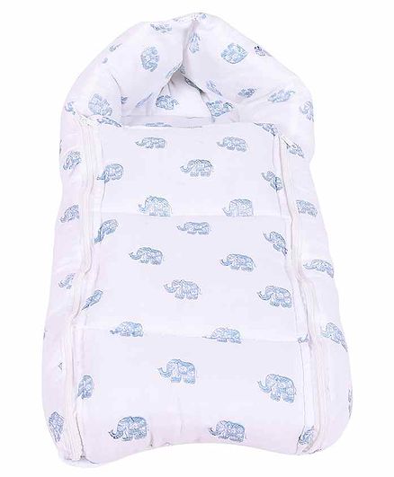 Mom's Home Cushioned Cotton Sleeping Bag Animal Print - White