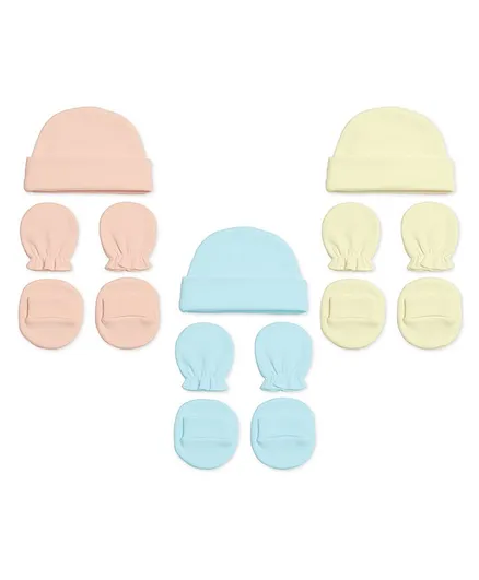 Mom's Home Cap, Mitten & Booties Set of 3 - Multicolor