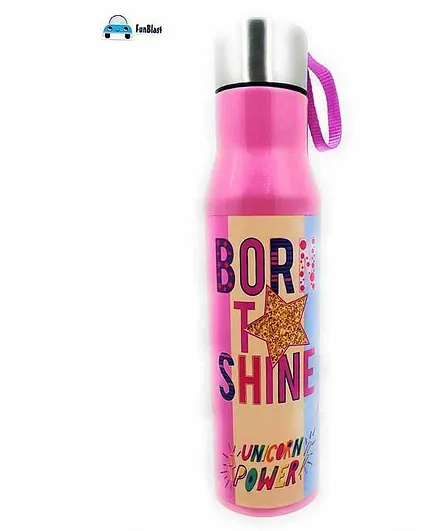 FunBlast Double Wall Insulated Stainless Steel Water Bottle Pink - 800 ml