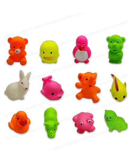 FunBlast Animal Shaped Bath Toys Pack of 14 - Multicolor