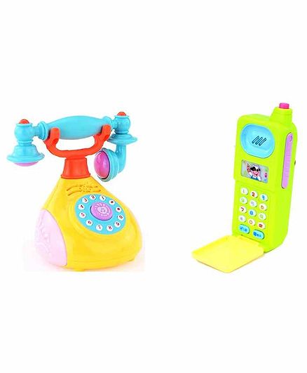 Emob Musical Retro Telephone and Mobile Phone Set - Multicolor