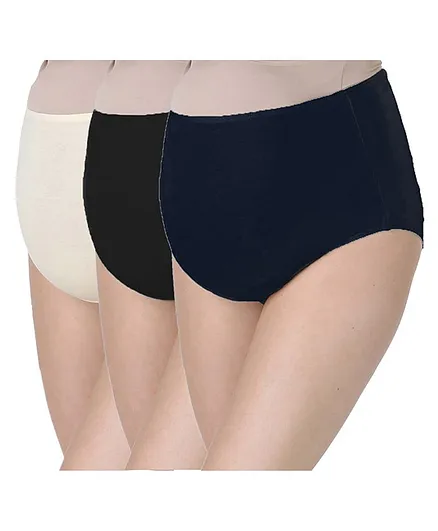 Morph Pack Of 3 Maternity Hygiene Panties - Cream & Black & Navy Blue