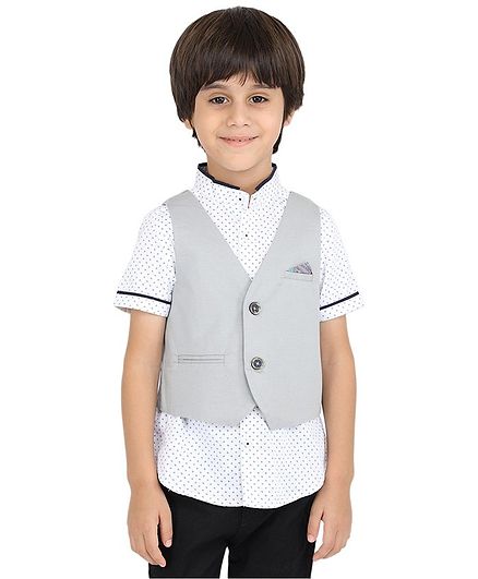 One Friday Solid Sleeveless Waistcoat - Blue