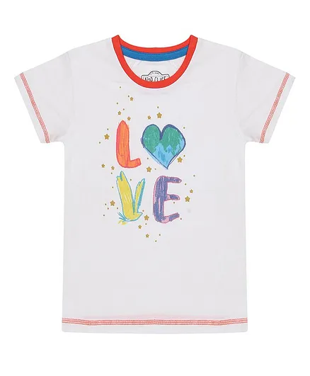 Nap Chief Organic Cotton Love Print Short Sleeves Tee - White