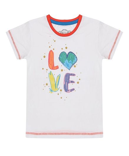 Nap Chief Organic Cotton Love Print Short Sleeves Tee - White