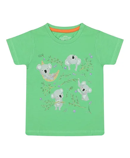 Nap Chief Organic Cotton Koala Printed Half Sleeves Tee - Green