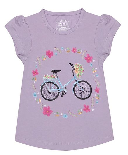 Nap Chief Organic Cotton Bicycle Printed Top - Purple