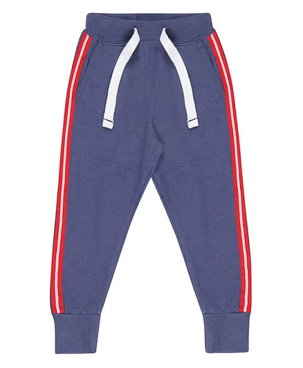 Nap Chief Organic Cotton Side Striped Joggers - Blue
