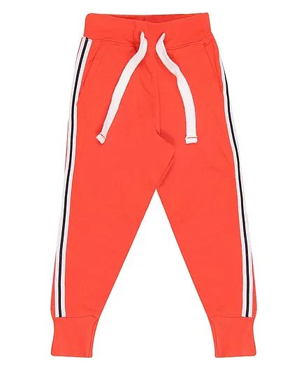 Nap Chief Organic Cotton Side Striped Joggers - Orange
